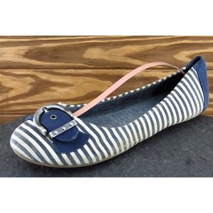 Dr. Scholl's Women Sz 9.5 M Blue Flat Fabric Shoes FIction